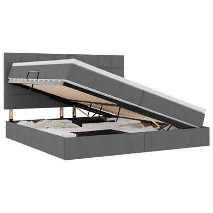 Letto con contenitore e materasso Grigio scuro 200 x 200 cm | homemem39