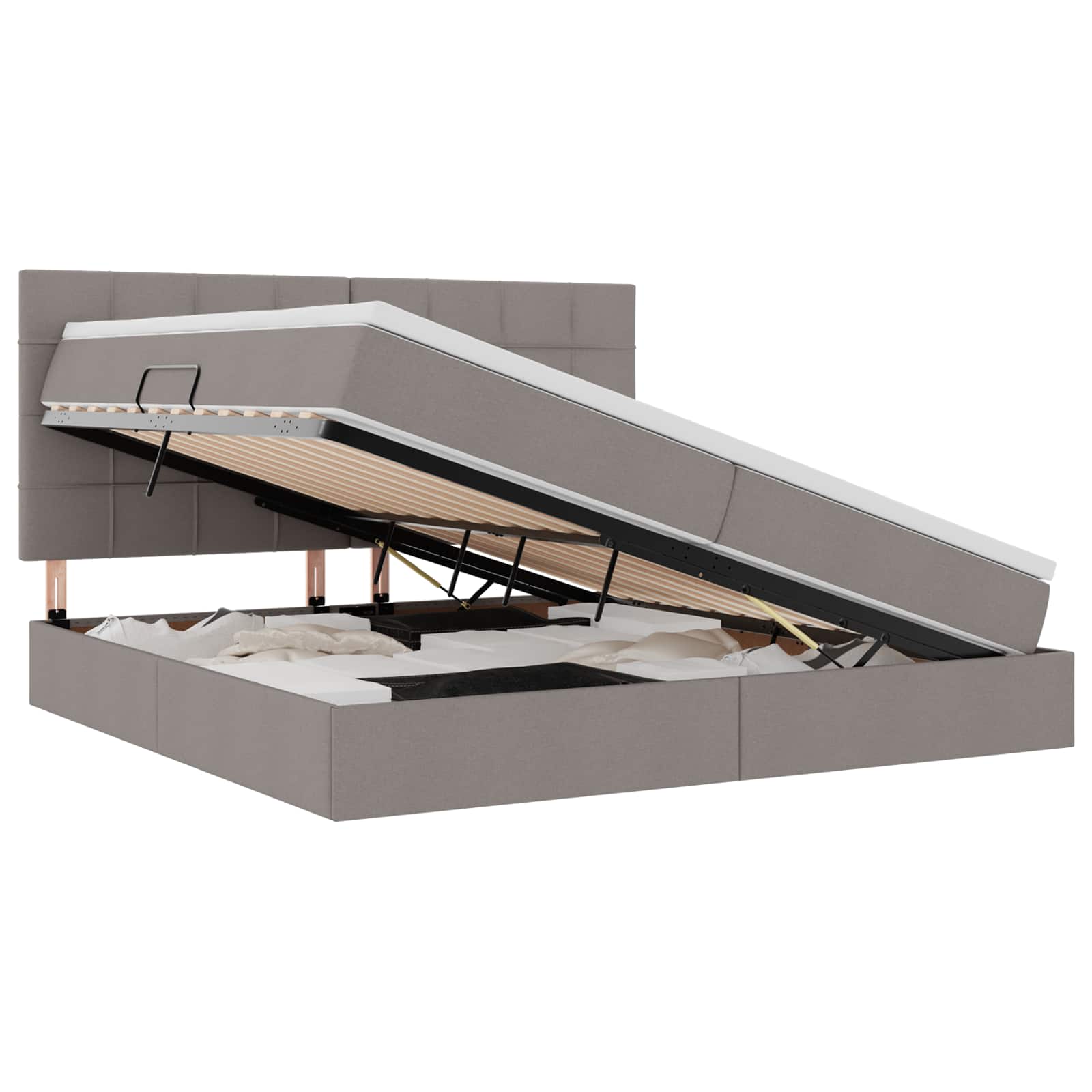 Letto con contenitore e materasso Talpa 200 x 200 cm Tessuto | homemem39