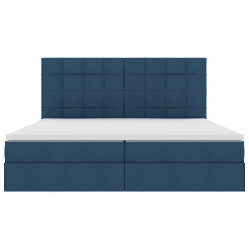 Letto con contenitore e materasso Blu 200 x 200 cm Tessuto | homemem39