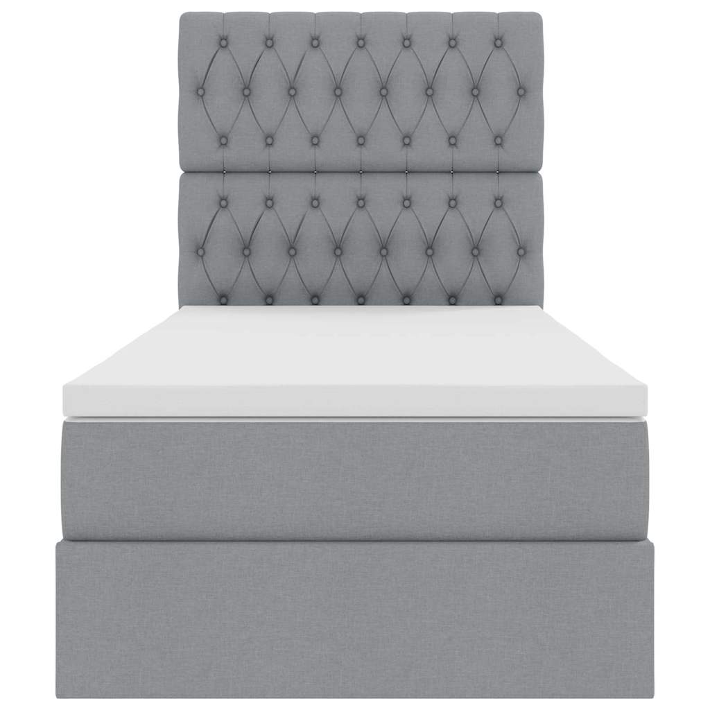 Letto con contenitore e materasso Grigio chiaro 90 x 190 cm | homemem39