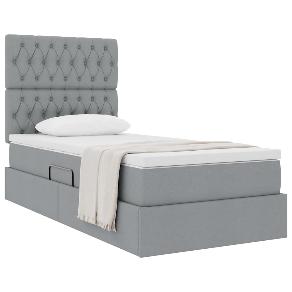 Letto con contenitore e materasso Grigio chiaro 90 x 200 cm | homemem39