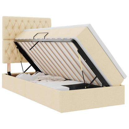 Letto con contenitore e materasso Crema 90 x 200 cm Tessuto | homemem39