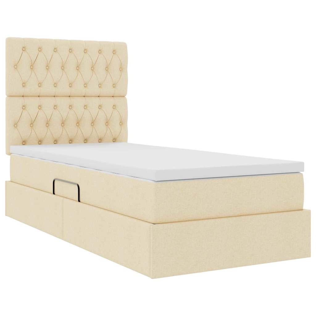Letto con contenitore e materasso Crema 90 x 200 cm Tessuto | homemem39