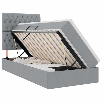 Letto con contenitore e materasso Grigio chiaro 100 x 200 cm | homemem39