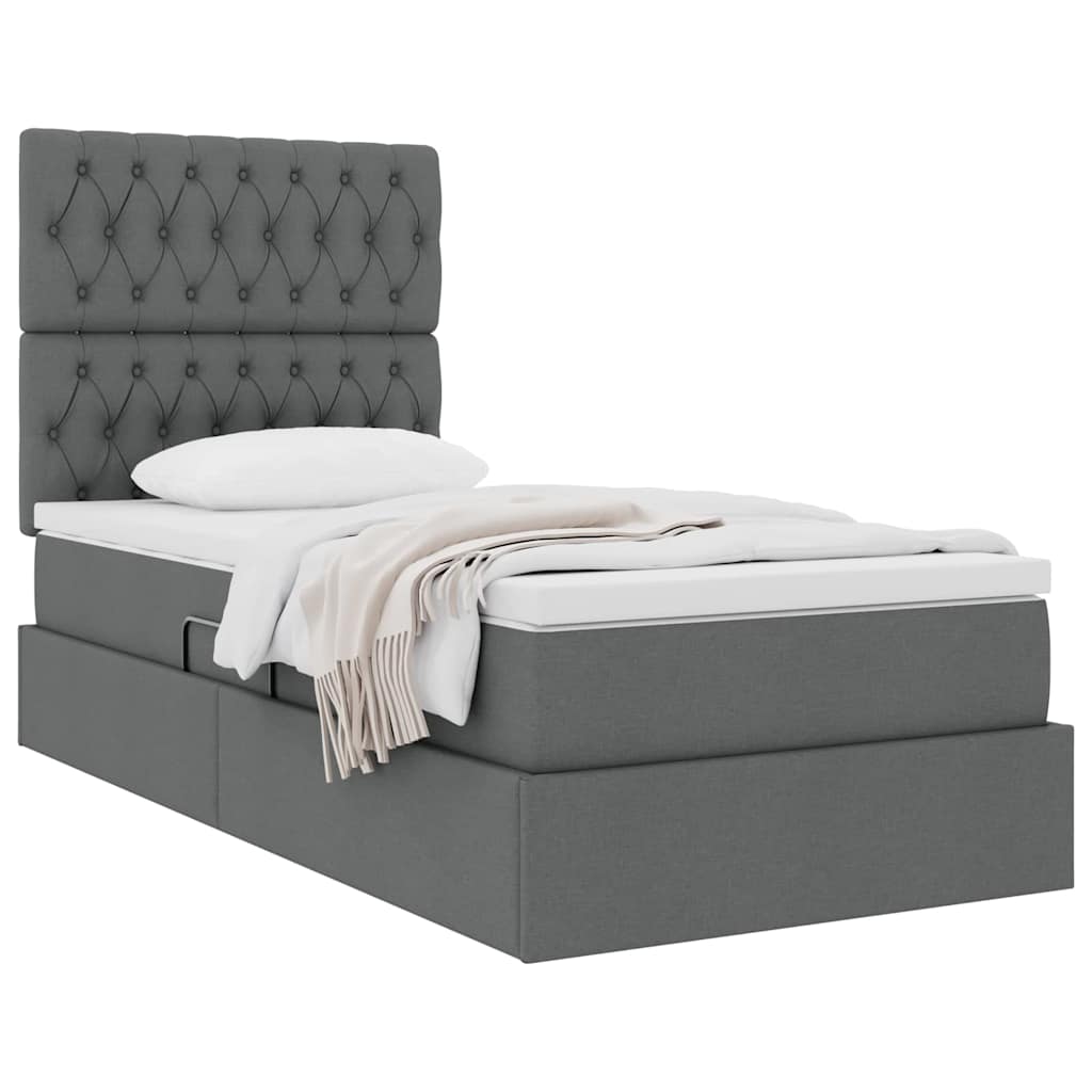Letto con contenitore e materasso Grigio scuro 100 x 200 cm | homemem39