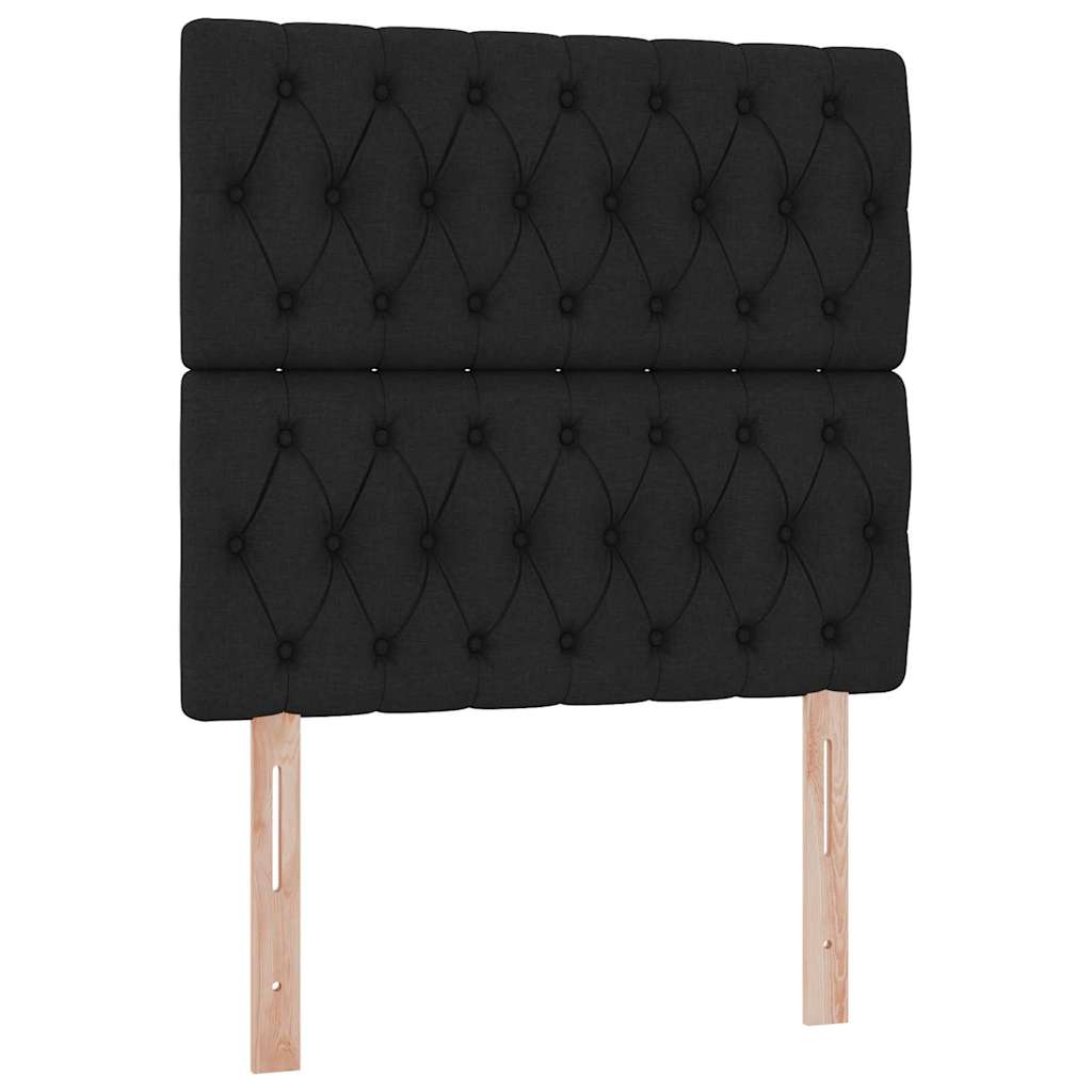 Letto con contenitore e materasso Nero 100 x 200 cm Tessuto | homemem39
