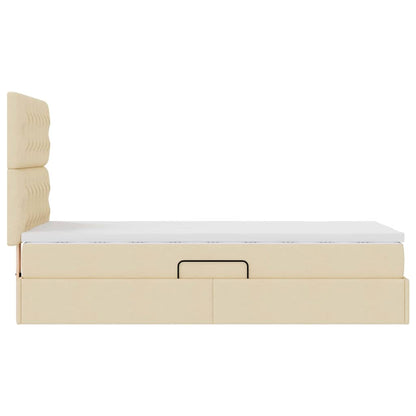 Letto con contenitore e materasso Crema 100 x 200 cm Tessuto | homemem39