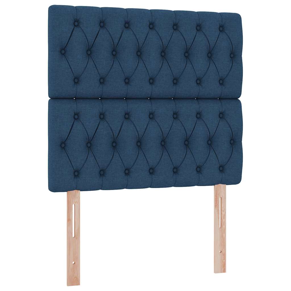 Letto con contenitore e materasso Blu 100 x 200 cm Tessuto | homemem39