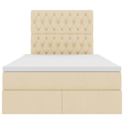 Letto con contenitore e materasso Crema 120 x 190 cm Tessuto | homemem39