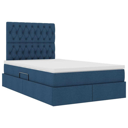 Letto con contenitore e materasso Blu 120 x 190 cm Tessuto | homemem39