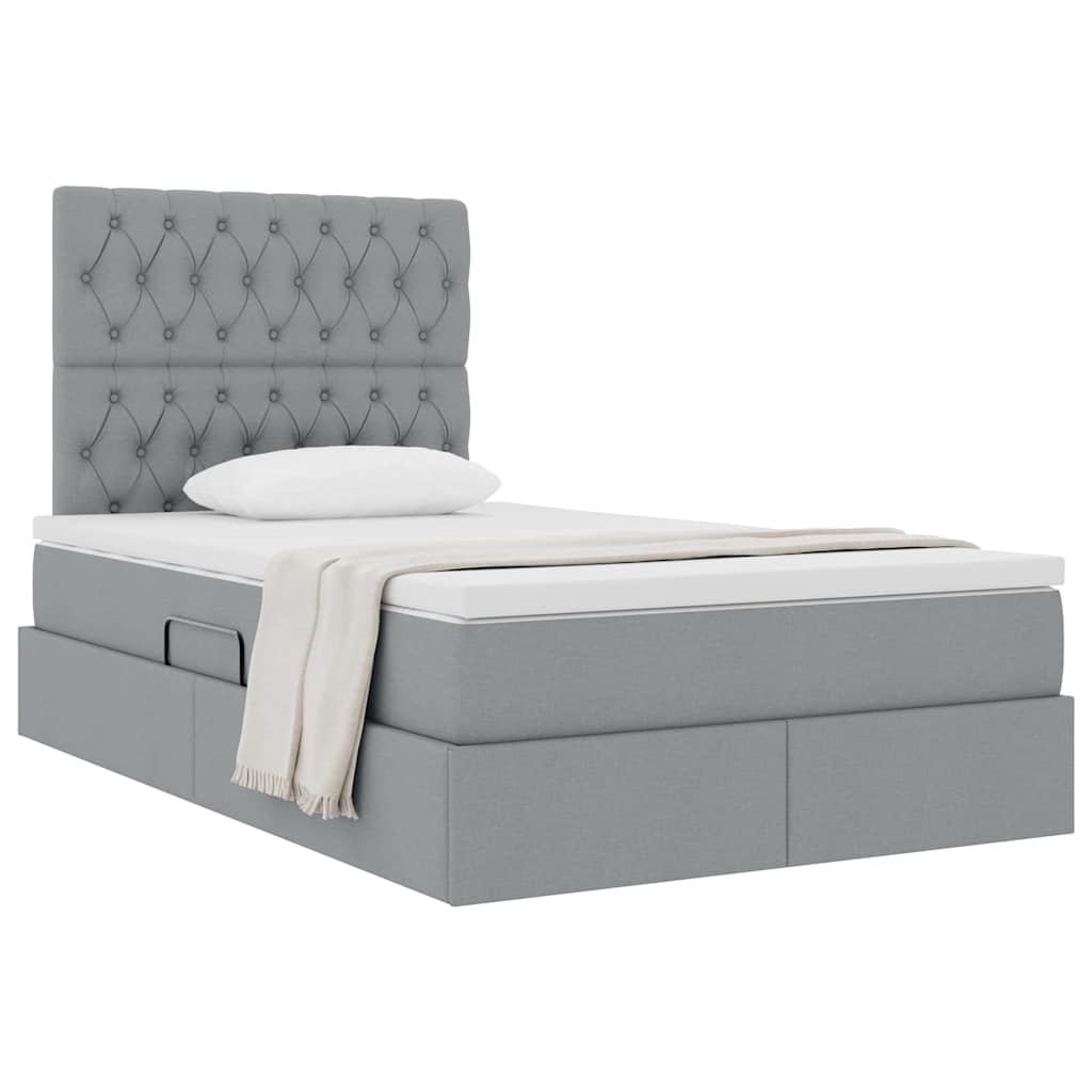 Letto con contenitore e materasso Grigio chiaro 120 x 200 cm | homemem39
