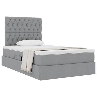 Letto con contenitore e materasso Grigio chiaro 120 x 200 cm | homemem39