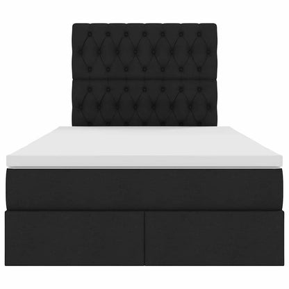 Letto con contenitore e materasso Nero 120 x 200 cm Poliestere