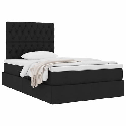 Letto con contenitore e materasso Nero 120 x 200 cm Poliestere