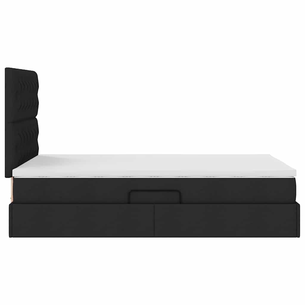 Letto con contenitore e materasso Nero 120 x 200 cm Tessuto | homemem39