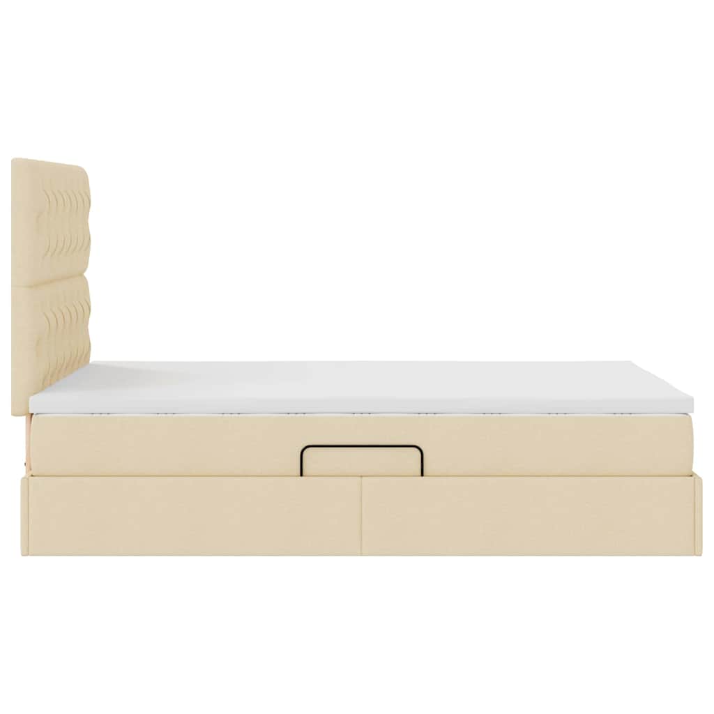 Letto con contenitore e materasso Crema 120 x 200 cm Poliestere