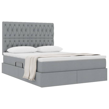 Letto con contenitore e materasso Grigio chiaro 140 x 190 cm | homemem39