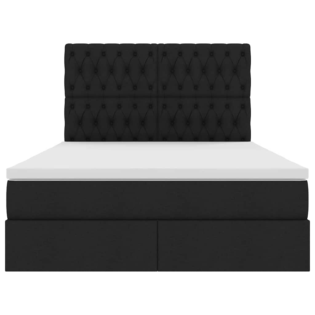 Letto con contenitore e materasso Nero 140 x 190 cm Poliestere