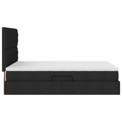 Letto con contenitore e materasso Nero 140 x 190 cm Tessuto | homemem39
