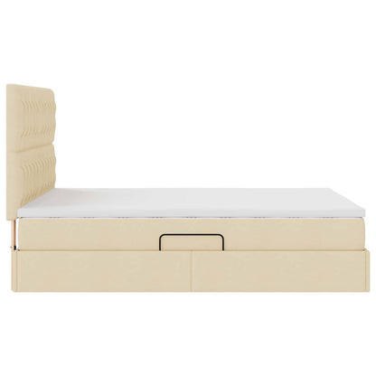 Letto con contenitore e materasso Crema 140 x 190 cm Tessuto | homemem39