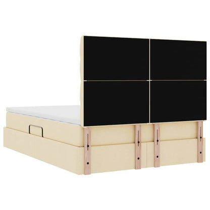 Letto con contenitore e materasso Crema 140 x 200 cm Tessuto | homemem39