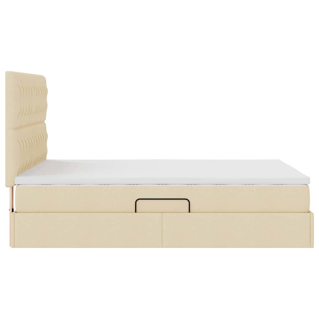 Letto con contenitore e materasso Crema 140 x 200 cm Tessuto | homemem39