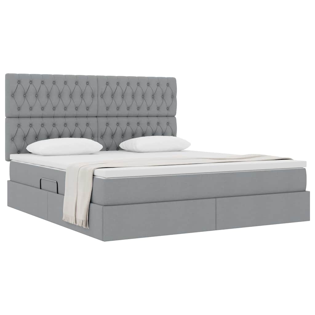 Letto con contenitore e materasso Grigio chiaro 160 x 200 cm | homemem39