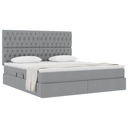 Letto con contenitore e materasso Grigio chiaro 160 x 200 cm | homemem39