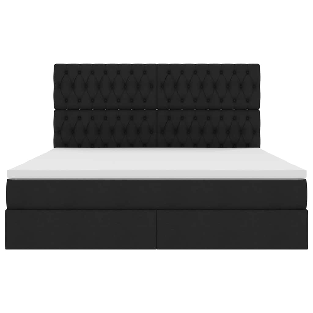 Letto con contenitore e materasso Nero 160 x 200 cm Poliestere