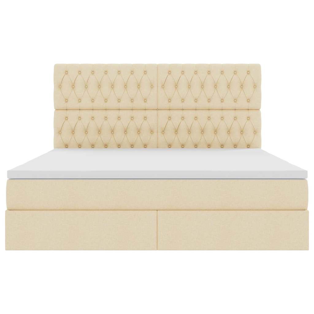 Letto con contenitore e materasso Crema 160 x 200 cm Tessuto | homemem39