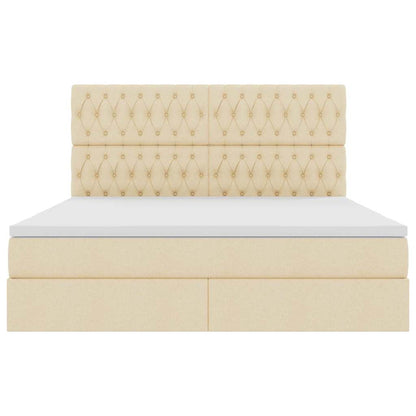 Letto con contenitore e materasso Crema 160 x 200 cm Tessuto | homemem39