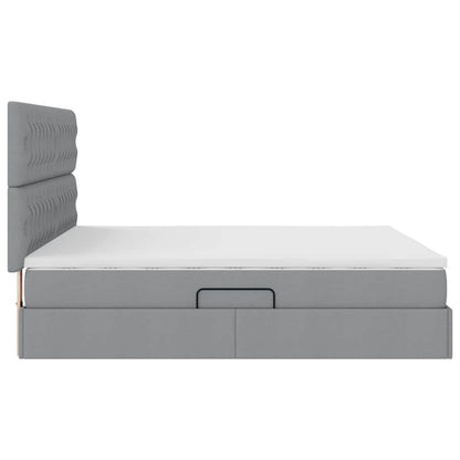 Letto con contenitore e materasso Grigio chiaro 180 x 200 cm | homemem39