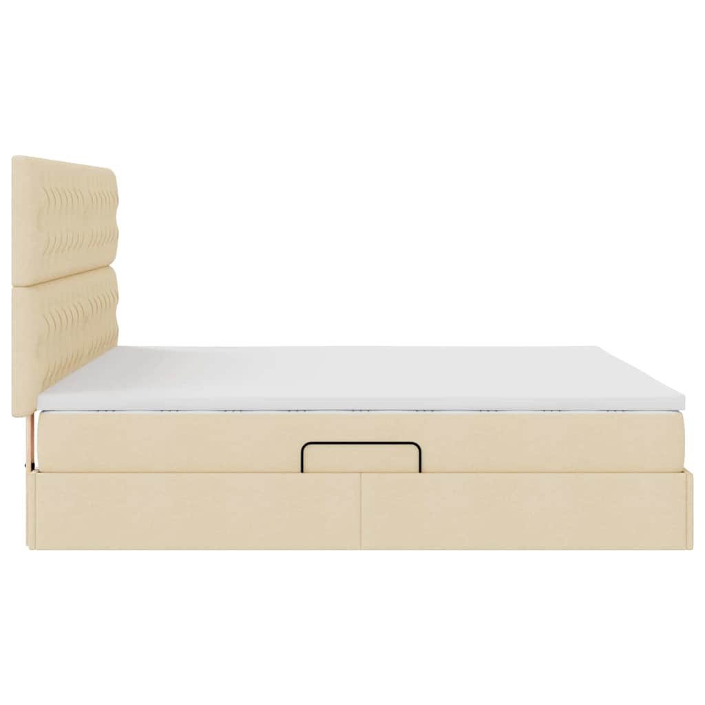 Letto con contenitore e materasso Crema 180 x 200 cm Tessuto | homemem39