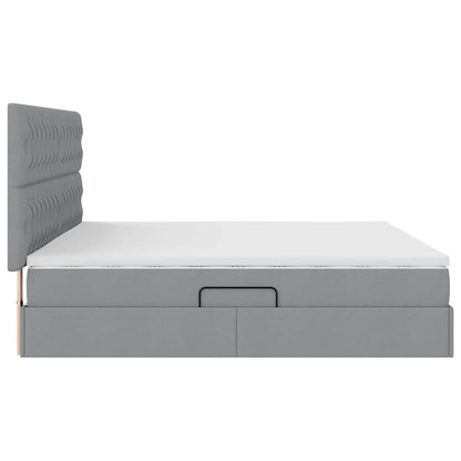 Letto con contenitore e materasso Grigio chiaro 200 x 200 cm | homemem39