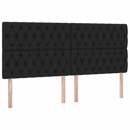 Letto con contenitore e materasso Nero 200 x 200 cm Tessuto | homemem39