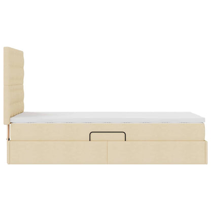 Letto con contenitore e materasso Crema 90 x 190 cm Tessuto | homemem39