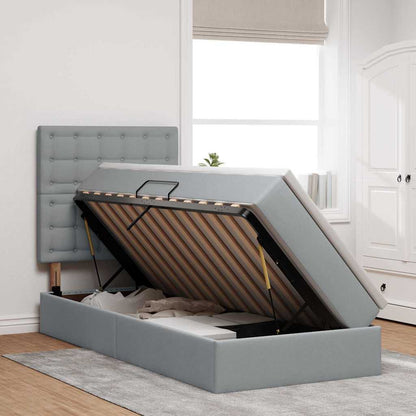 Letto con contenitore e materasso Grigio chiaro 90 x 200 cm | homemem39
