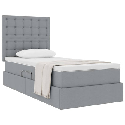Letto con contenitore e materasso Grigio chiaro 90 x 200 cm | homemem39