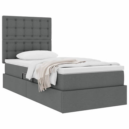 Letto con contenitore e materasso Grigio scuro 90 x 200 cm | homemem39