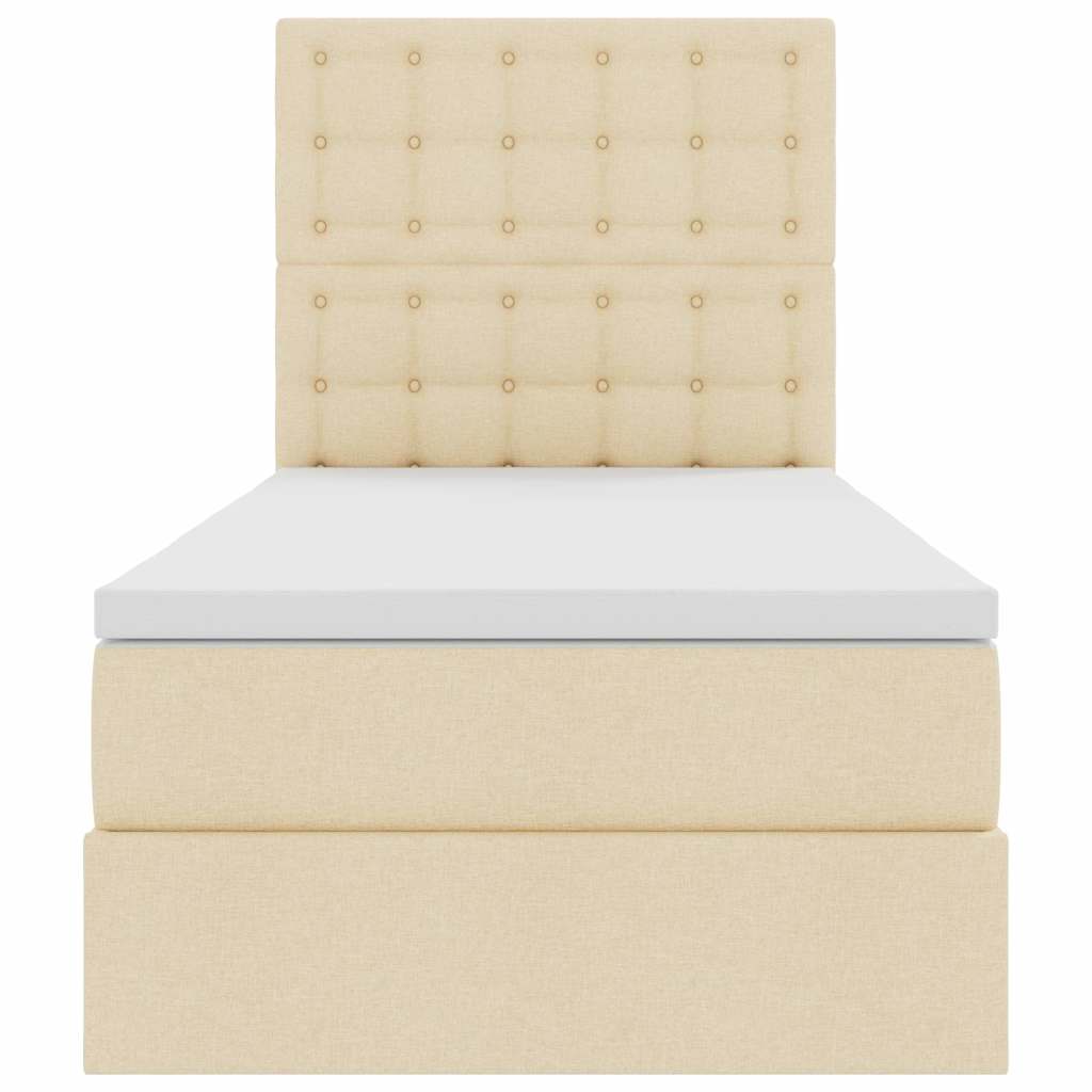 Letto con contenitore e materasso Crema 100 x 200 cm Tessuto | homemem39