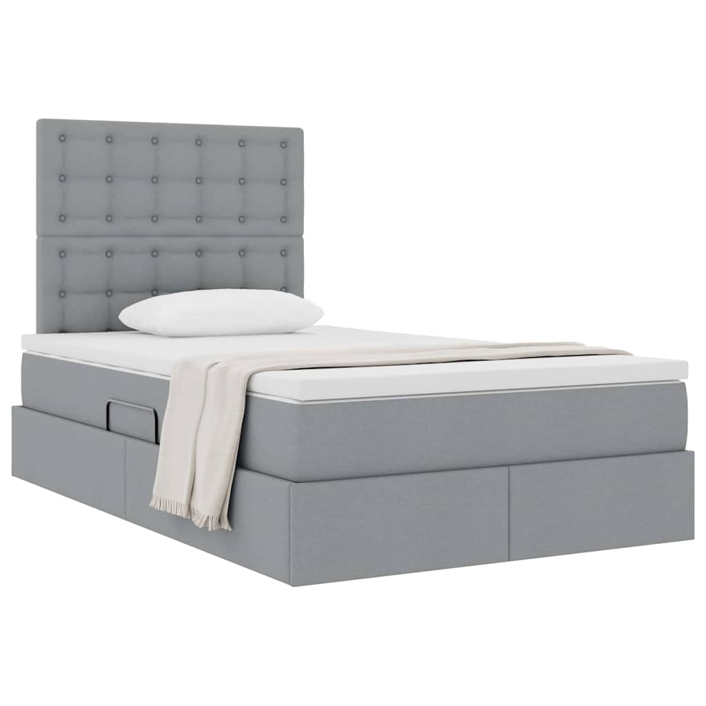Letto con contenitore e materasso Grigio chiaro 120 x 190 cm | homemem39