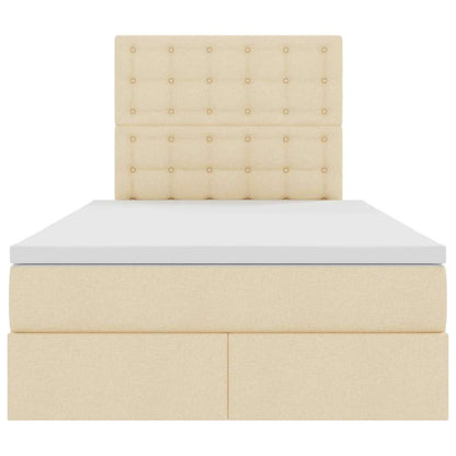 Letto con contenitore e materasso Crema 120 x 190 cm Tessuto | homemem39