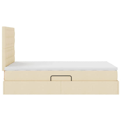 Letto con contenitore e materasso Crema 120 x 190 cm Tessuto | homemem39
