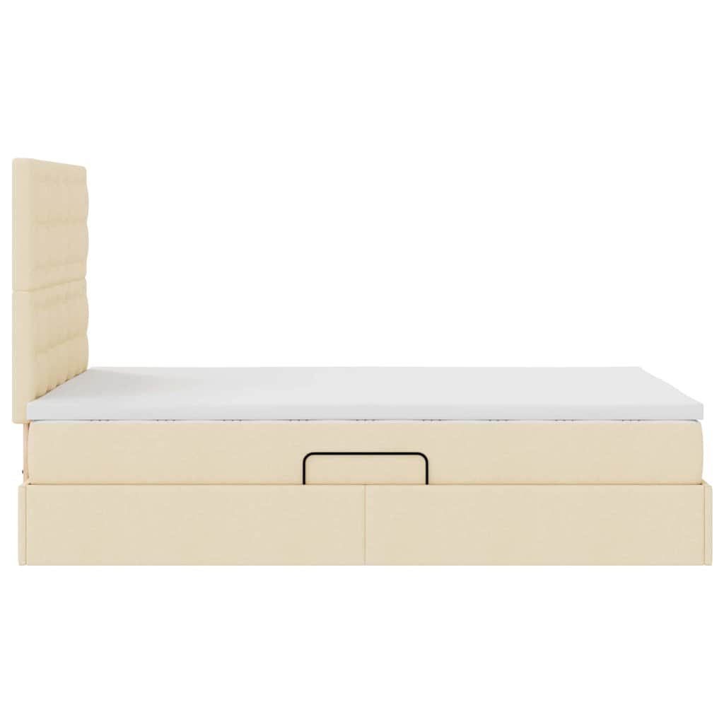 Letto con contenitore e materasso Crema 120 x 190 cm Tessuto | homemem39