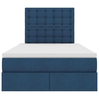 Letto con contenitore e materasso Blu 120 x 190 cm Tessuto | homemem39