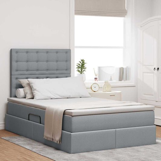 Letto con contenitore e materasso Grigio chiaro 120 x 200 cm | homemem39