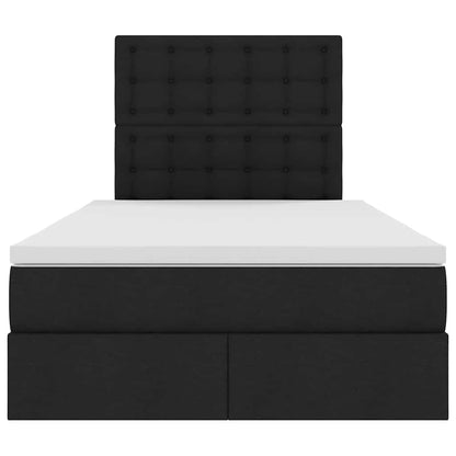 Letto con contenitore e materasso Nero 120 x 200 cm Tessuto | homemem39