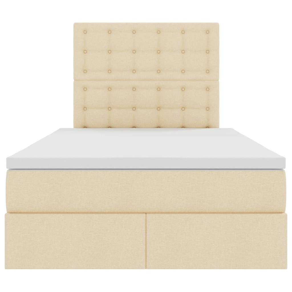 Letto con contenitore e materasso Crema 120 x 200 cm Tessuto | homemem39