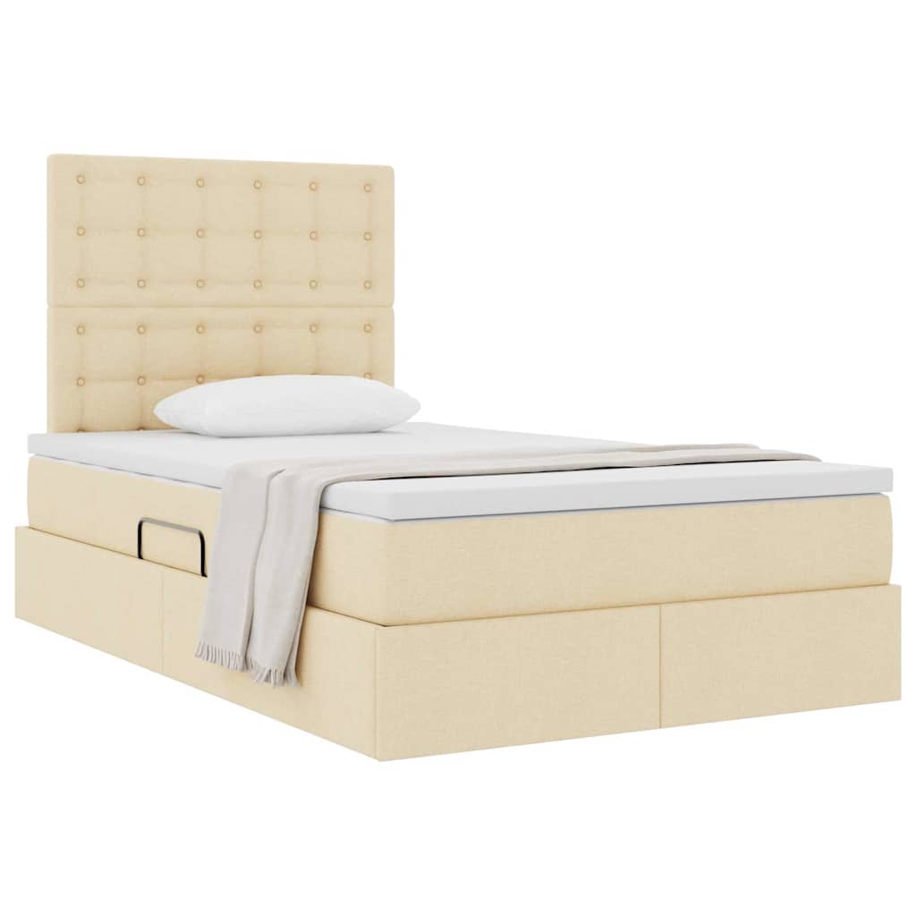 Letto con contenitore e materasso Crema 120 x 200 cm Tessuto | homemem39