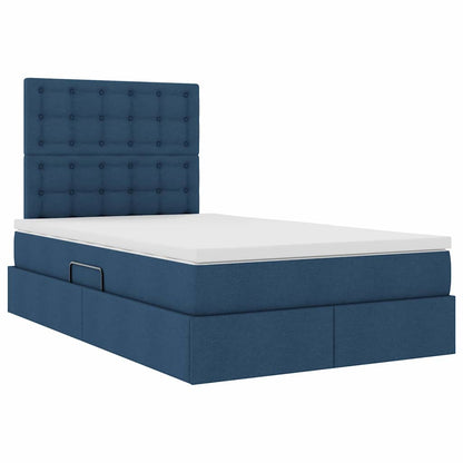 Letto con contenitore e materasso Blu 120 x 200 cm Tessuto | homemem39